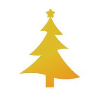 lycklig god jul gyllene tall med stjärna dekorativa ikon vektor