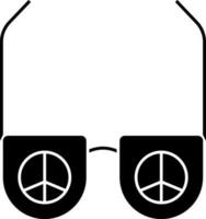 Frieden oder Hippie Brille Symbol im schwarz und Weiß Farbe. vektor