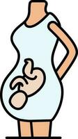 schwanger Frau Symbol im Blau und Rosa Farbe. vektor