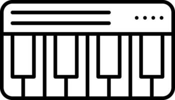 Fett Stil Klavier Tastatur dünn Linie Kunst Symbol. vektor