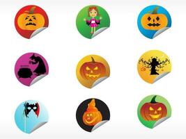 abstrakt halloween klistermärke serier uppsättning vektor