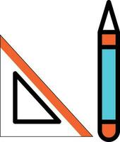 Lineal-Bleistift-Vektorillustration auf einem Hintergrund. Premium-Qualitätssymbole. Vektorsymbole für Konzept und Grafikdesign. vektor