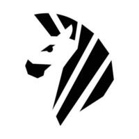 zebra huvud logotyp ikon design vektor