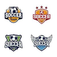 uppsättning av fotboll logotyp eller fotboll klubb tecken bricka. fotboll logotyp med skydda bakgrund vektor design