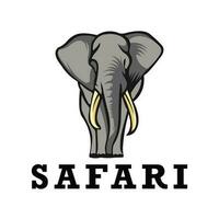 afrikanisch Safari Elefant Logo - - Vektor Illustration, Emblem Design auf dunkel Hintergrund.