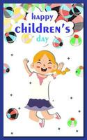 Vektor eben glücklich Kinder- Tag