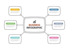 6 Daten optine Infografiken Thin Line Template Design Illustration abstrakter Hintergrund kann für Workflow-Layout Business Step Banner Webdesign verwendet werden vektor