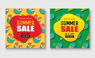 Sommer Verkauf Banner Cover Vorlage Hintergrund Sommer Rabatt Sonderangebot niedlichen Design vektor