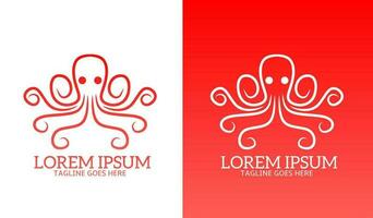 illustration vektor grafisk av linje konst bläckfisk enkel design för logotyp