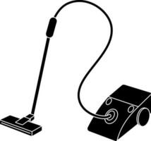 Vakuum rengöringsmedel i svart och vit Färg. glyf ikon eller symbol. vektor