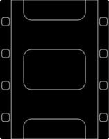 schwarz und Weiß Film Streifen. Glyphe Symbol oder Symbol. vektor