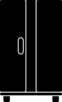 Kleiderschrank Symbol im schwarz zum Haushalt. vektor