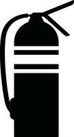 schwarz und Weiß Symbol von Feuer Feuerlöscher im eben Stil. vektor