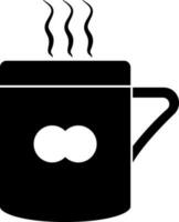 ikon av svart och vit kopp med kaffe i illustration. vektor