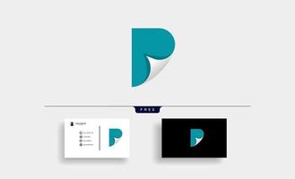 p-Logo-Papier-Icon-Design-Vektor-Illustration vektor