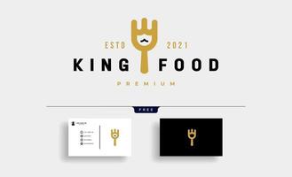 König Essen Gabel Logo Vektor Design Illustration