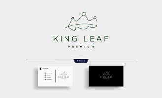 König Blatt Logo Vektor Design Illustration Kostenloses Visitenkartendesign