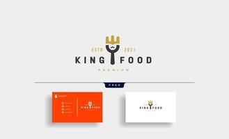 König Essen Gabel Logo Vektor Design Illustration