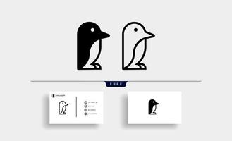 enkel pingvin clipart ikon vektor design illustration
