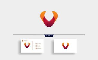 Buchstabe v Horn minimaler Logo-Design-Vektor vektor