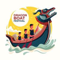 Drachenboot Festival Konzept vektor