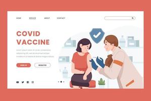 covid-vaccinkoncept för målsida vektor