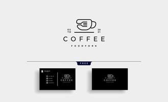 Essen Kaffeegabel Logo-Design vektor