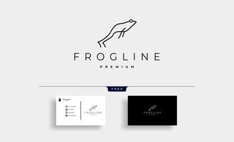 Froschlinie minimales Logo-Vektordesign vektor