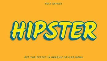 Hipster editierbar Text bewirken im 3d Stil. Text Emblem zum Werbung, branding und Geschäft Logo vektor
