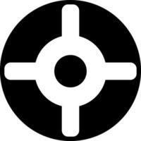 platt stil svart och vit roder. glyf ikon eller symbol. vektor