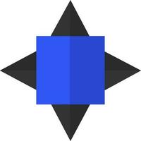 eben Stil schwarz und Blau geometrisch Element. vektor