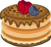 Illustration von Kuchen dekoriert mit rot und Blau Beere. vektor