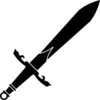 platt stil svärd i svart och vit Färg. vektor