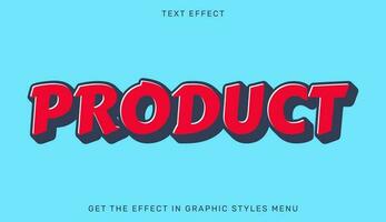 redigerbar produkt text effekt i 3d stil. text emblem för reklam, branding och företag logotyp vektor