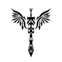 illustration vektor grafisk av stam- konst design svärd vingar för tatto