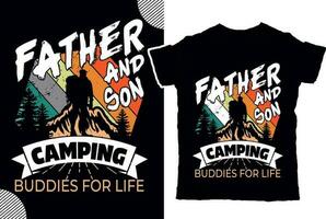 Vater und Sohn Camping Freunde zum Leben, t Hemd Design vektor