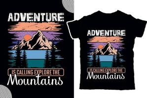 Abenteuer ist Berufung erkunden das Berge, t Hemd Design vektor