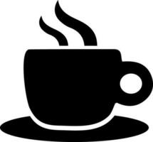varm kaffe eller te i kopp, vektor tecken eller symbol.