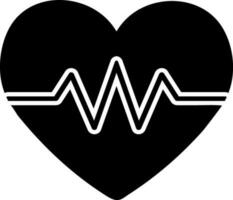Glyphe Symbol von Herzschlag Impuls mit Herz. vektor