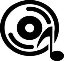 platt stil ikon av musik CD eller dvd. vektor