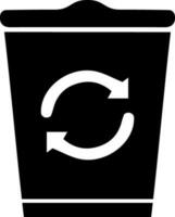 Glyphe Symbol von Müll Behälter. vektor