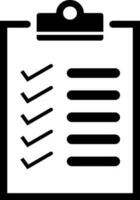 Symbol von Checkliste im eben Stil. vektor