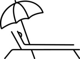 Strand Stuhl mit Regenschirm zum Sommer- Urlaub Konzept. vektor