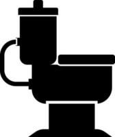 toalett skål svart och vit ikon i platt stil. vektor