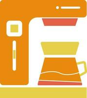 Orange und Gelb Symbol von Kaffee Maschine. vektor