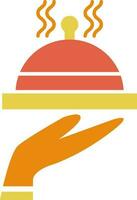 Restaurant Symbol oder Hand halten Glocke Symbol. vektor