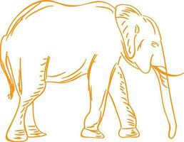 eben Linie Kunst Illustration von ein Elefant. vektor