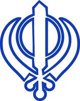 blå khanda sikhism religion symbol. vektor