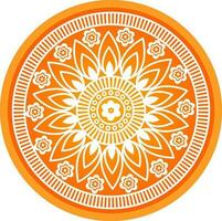 Illustration von Orange und Weiß Blumen- Mandala. vektor