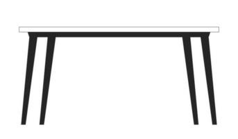 samtida tabell platt svartvit isolerat vektor objekt. minimalistisk möbel. tömma skrivbord. redigerbar svart och vit linje konst teckning. enkel översikt fläck illustration för webb grafisk design
